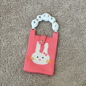 Knit bunny small bag